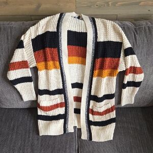Express Cream, Brown, Orange and Black Knit Sweater